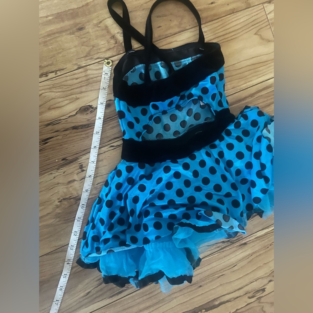Artstone girls dance outfit costume size SC Blue Polka Dot Kids Costume - Picture 3 of 4